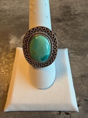 Sterling Silver Turquoise Adjustable Ring